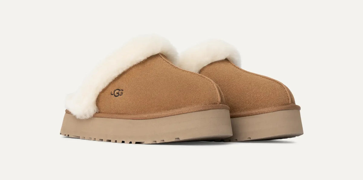 UGG Disquette – Chunky Platform Slide Slipper | Women's | Chestnut, Gray, Black