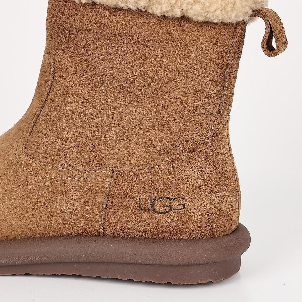 UGG Curly Shearling Snow Boot – Plush Textured Lining, Chestnut | Women's 35–40