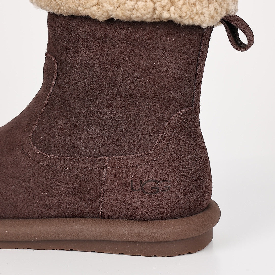 UGG Curly Shearling Snow Boot – Plush Textured, Warm-Lined, Coffee | Women's 35–40