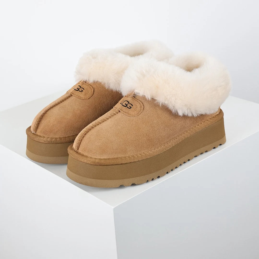 UGG Tazz Platform Mule – Shearling-Lined, Chestnut | Women's 35–40
