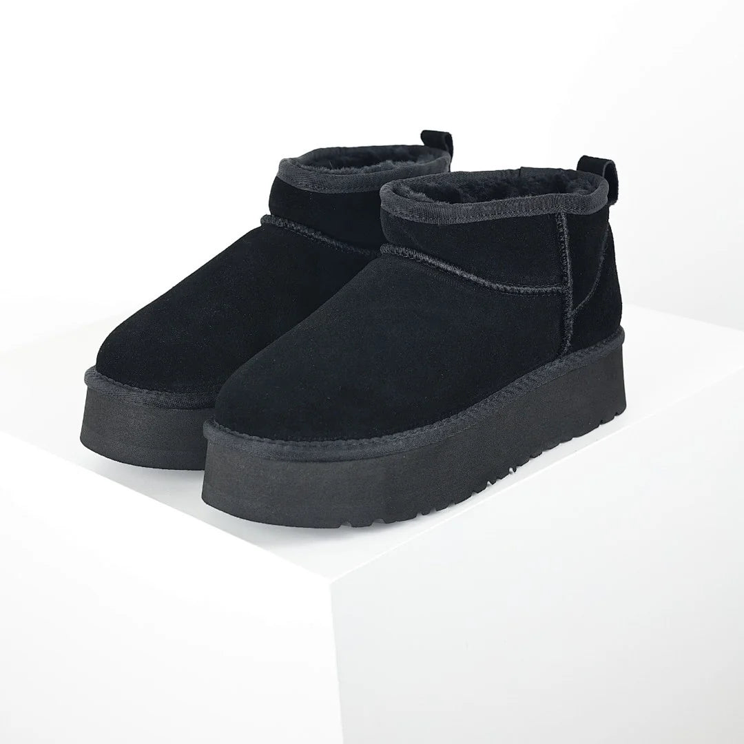 UGG Platform Short Snow Boots – Women's Warm-Lined Winter Boot in Black