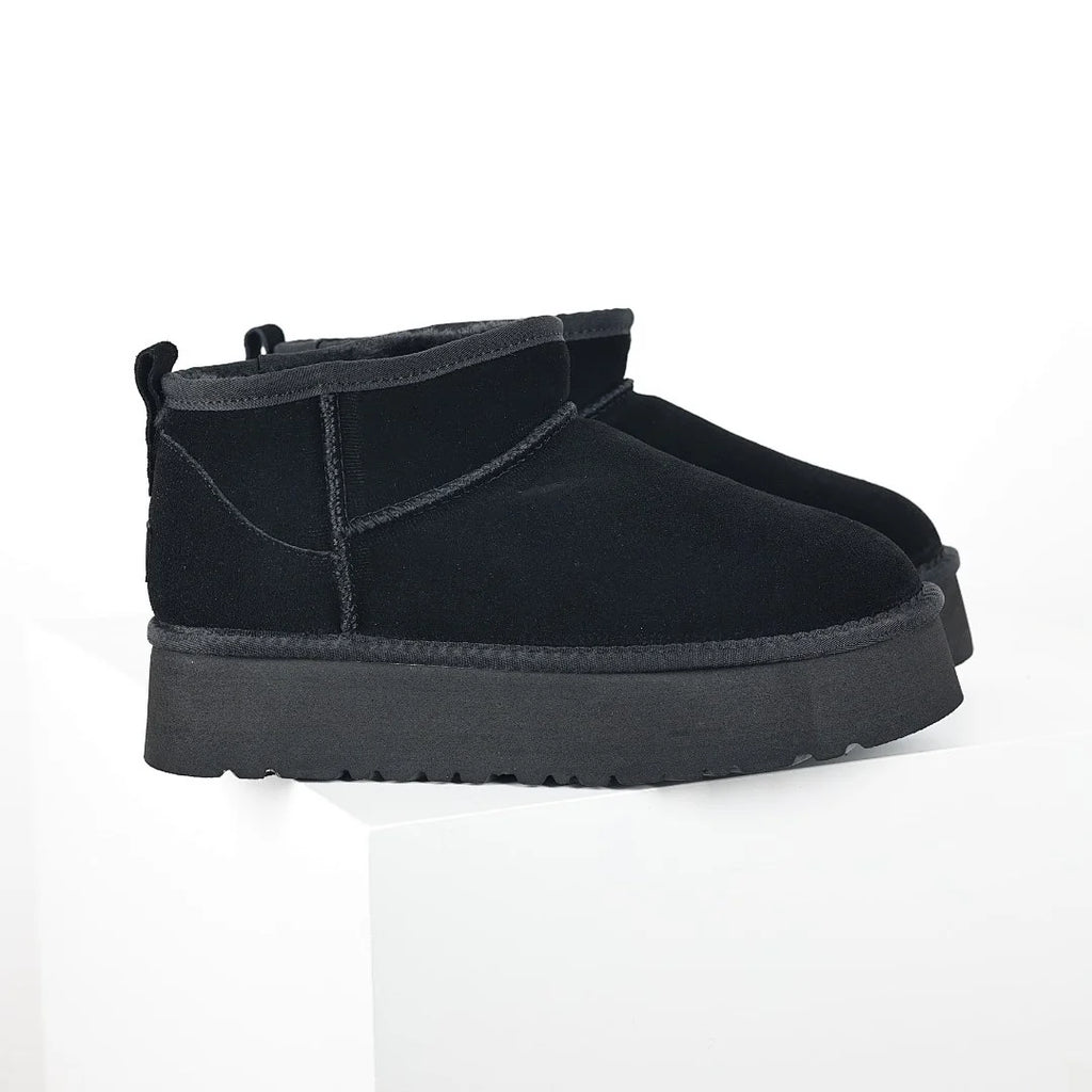 UGG Platform Short Snow Boots – Women's Warm-Lined Winter Boot in Black
