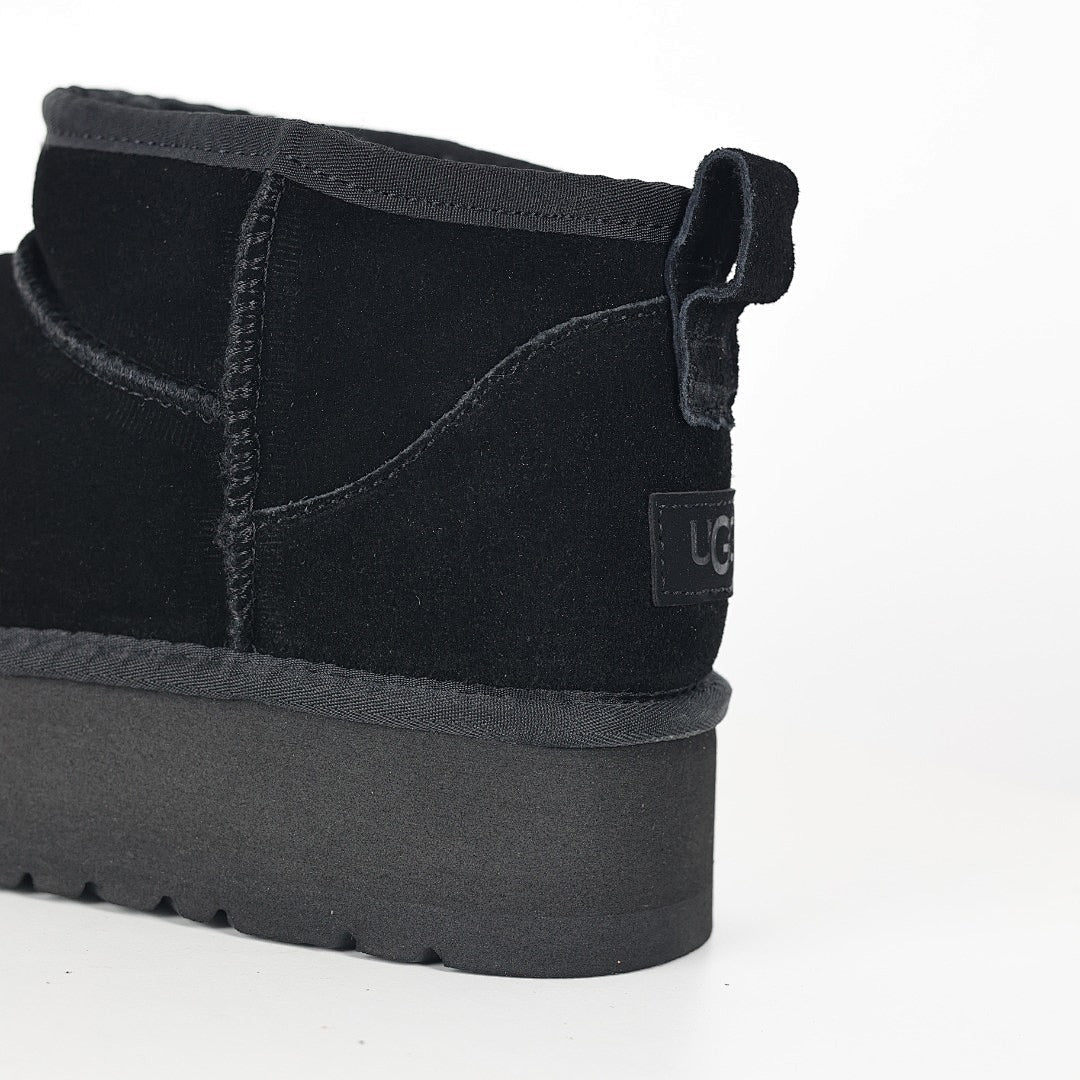 UGG Platform Short Snow Boots – Women's Warm-Lined Winter Boot in Black