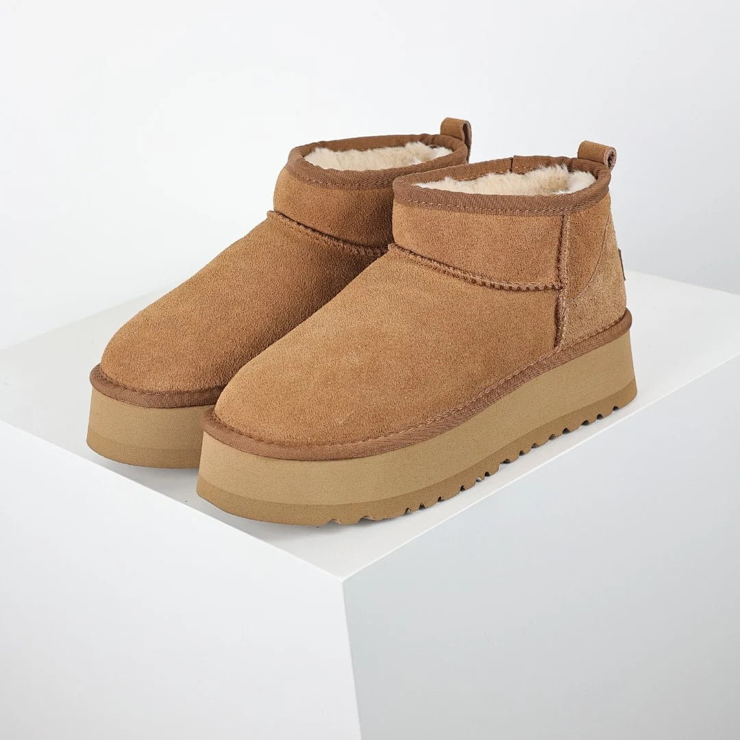 UGG Platform Short Snow Boot – Chunky Sole, Warm-Lined, Chestnut | Women's 35–40