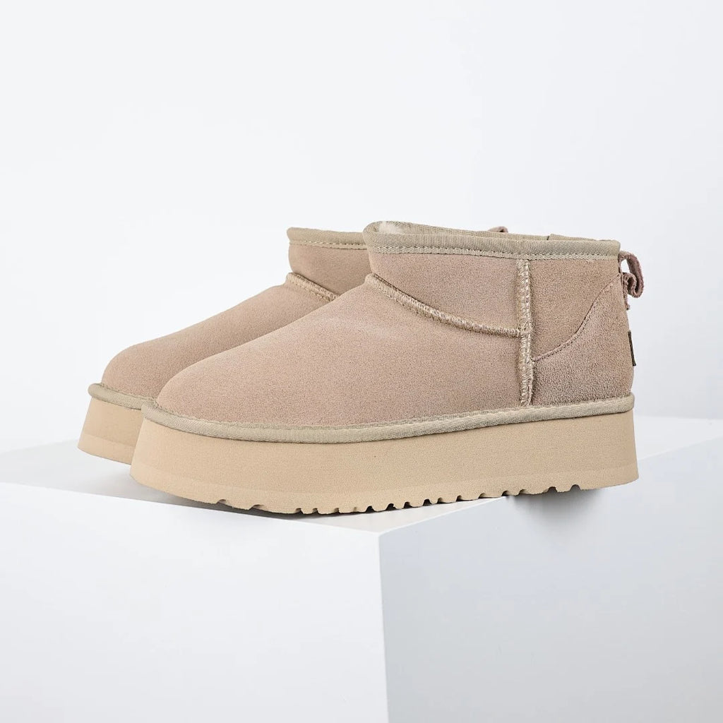 UGG Platform Short Snow Boot – Chunky Sole, Warm-Lined, Sand | Women's 35–40