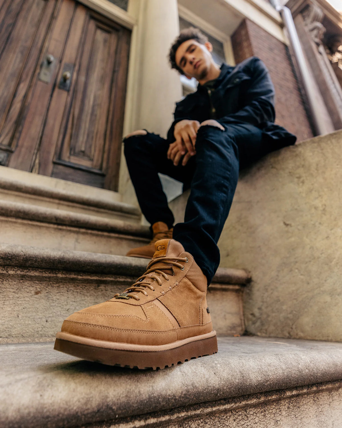 UGG Men's Highland Heritage High-Top Sneaker – Wool-Lined Trainer | Chestnut, Black