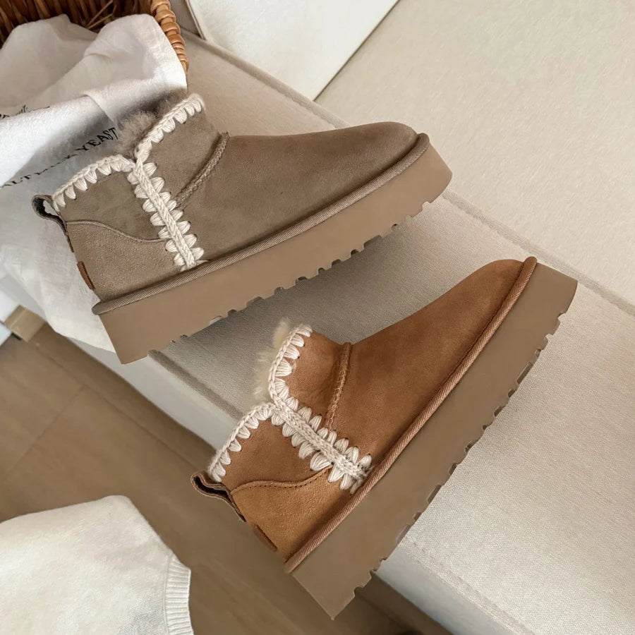 UGG Eskimo Wool Platform Mini Boot – Warm-Lined Women's Winter Boot | Brown, Chestnut