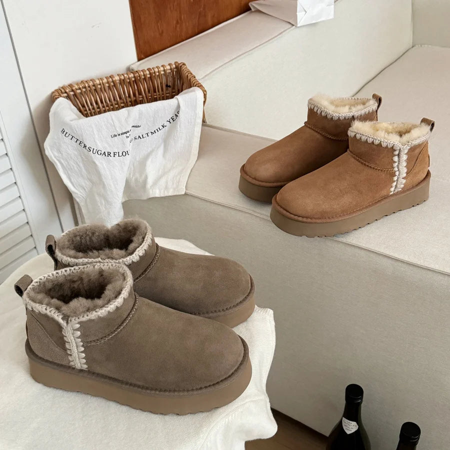 UGG Eskimo Wool Platform Mini Boot – Warm-Lined Women's Winter Boot | Brown, Chestnut