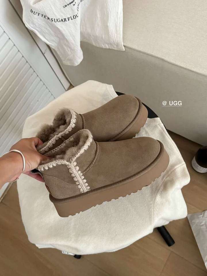 UGG Eskimo Wool Platform Mini Boot – Warm-Lined Women's Winter Boot | Brown, Chestnut
