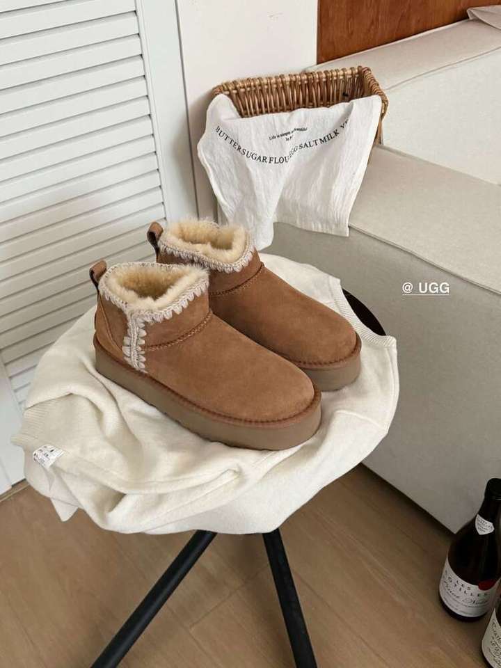 UGG Eskimo Wool Platform Mini Boot – Warm-Lined Women's Winter Boot | Brown, Chestnut