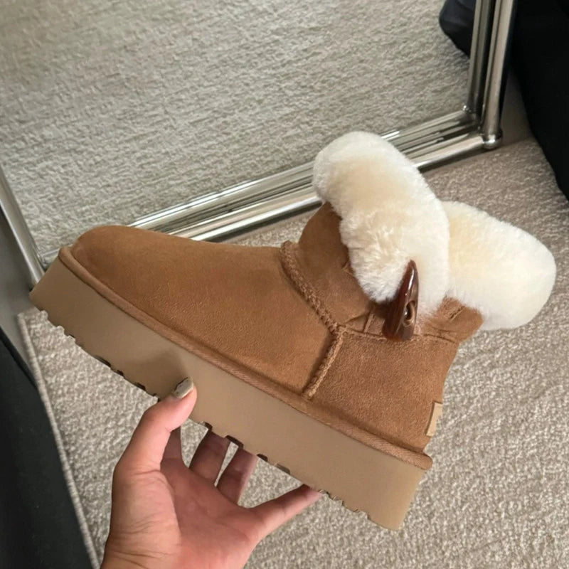 UGG Women's Platform Winter Boot – Warm-Lined, Chunky Sole | Brown, Chestnut