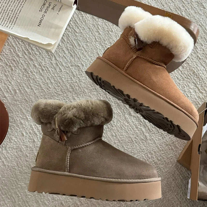 UGG Women's Platform Winter Boot – Warm-Lined, Chunky Sole | Brown, Chestnut
