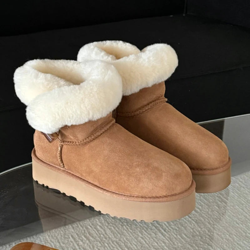 UGG Women's Platform Winter Boot – Warm-Lined, Chunky Sole | Brown, Chestnut