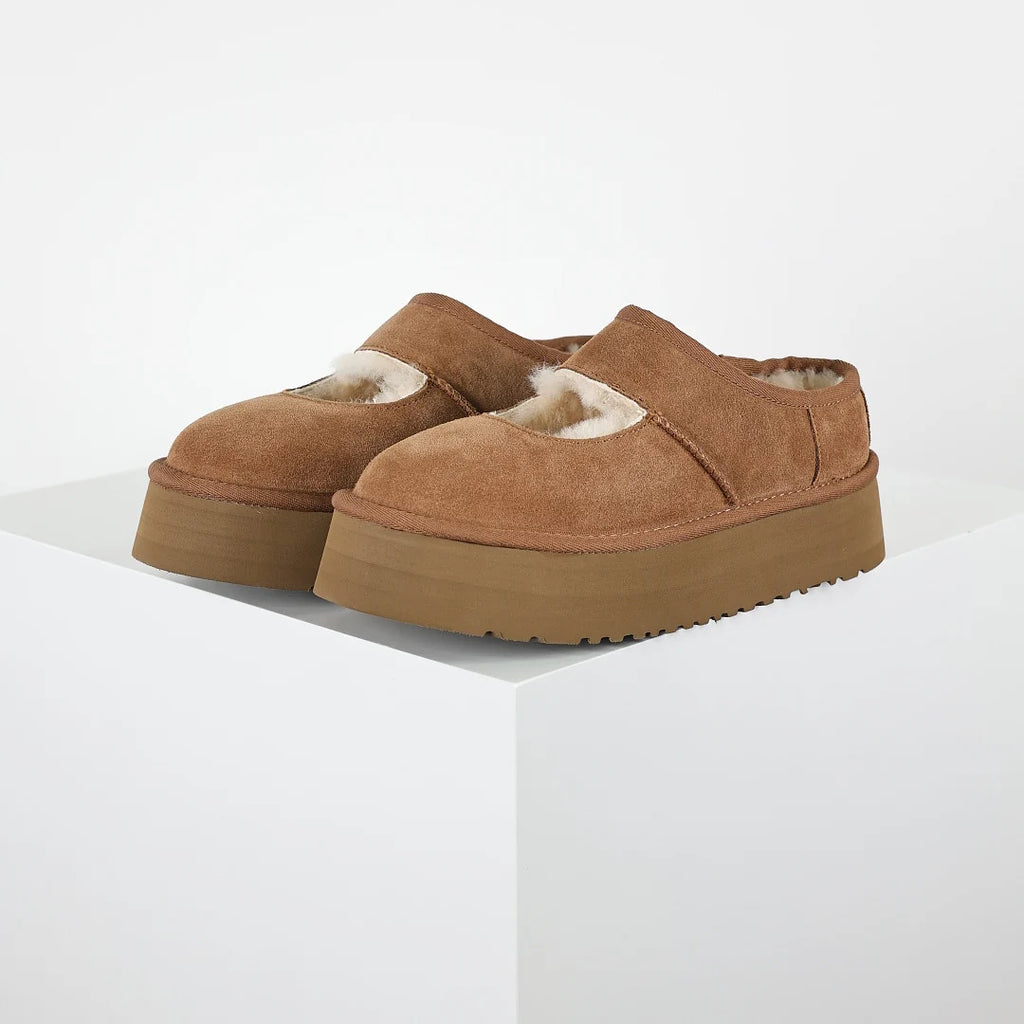 UGG Platform Short Snow Boot – Chunky Sole, Warm-Lined, Chestnut | Women's