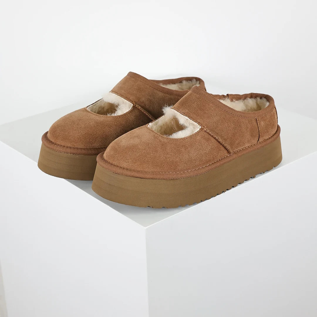 UGG Platform Short Snow Boot – Chunky Sole, Warm-Lined, Chestnut | Women's