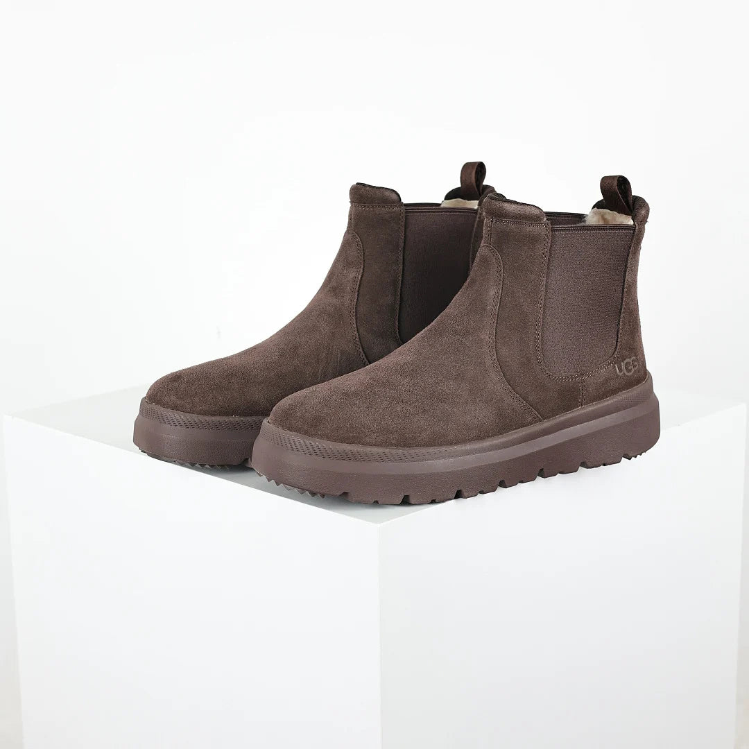 UGG Platform Short Snow Boot – Men's Warm-Lined Winter Boot with Chunky Sole in Coffee