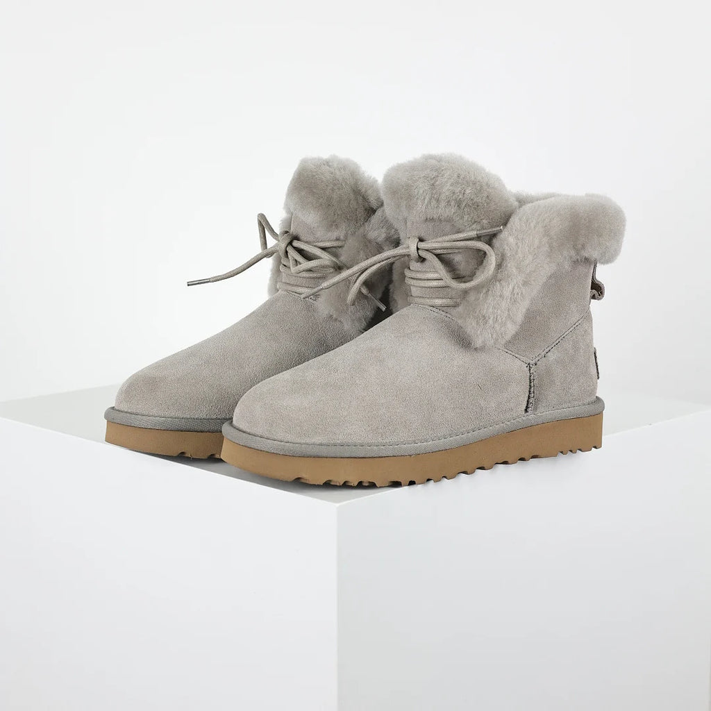 UGG Platform Short Snow Boot – Women's Warm-Lined Chunky Sole Winter Boot in Gray