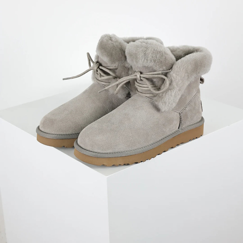 UGG Platform Short Snow Boot – Women's Warm-Lined Chunky Sole Winter Boot in Gray
