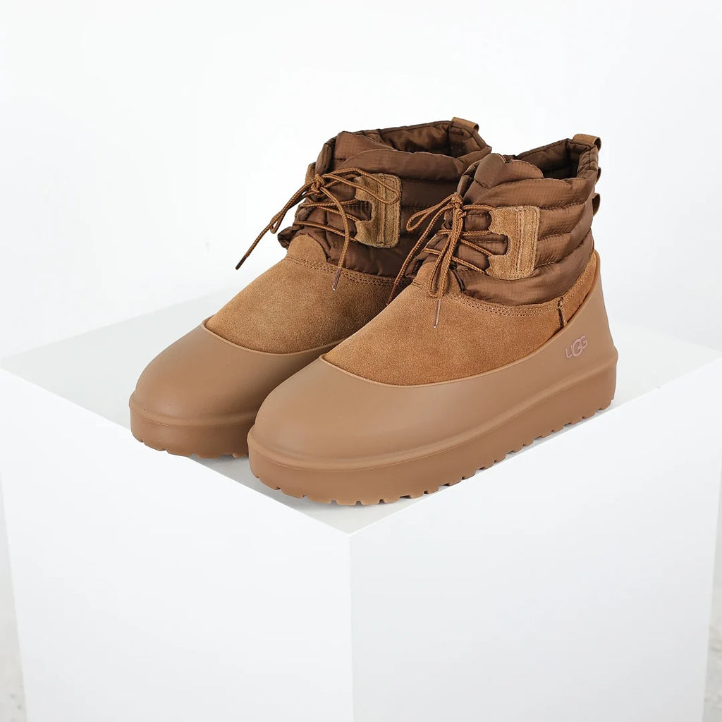UGG Mini Platform Short Snow Boot – Chunky Sole, Warm-Lined, Chestnut | Unisex Sizes 35–46