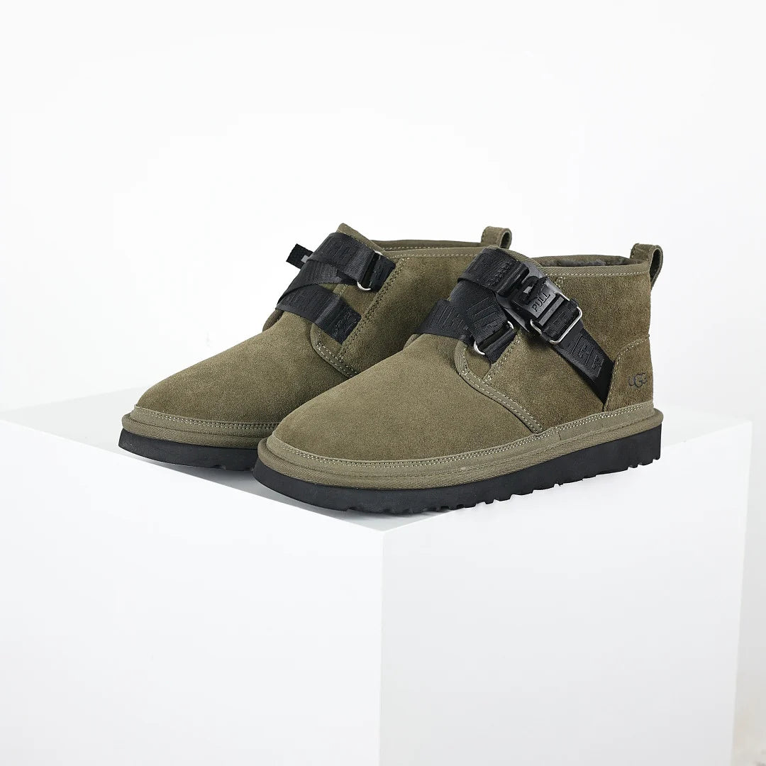 UGG Platform Short Snow Boot – Chunky Sole, Warm-Lined, Army Green | Men's