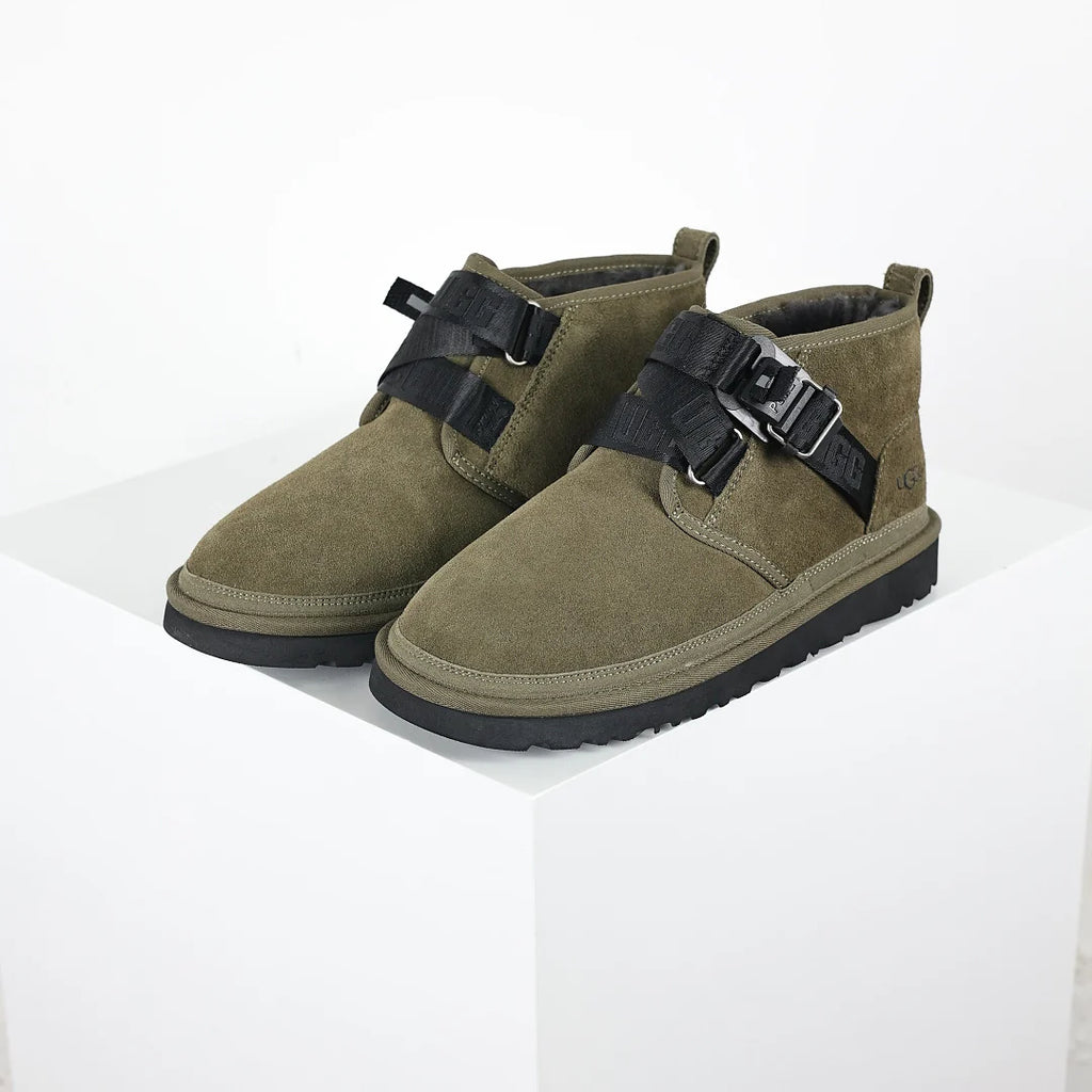 UGG Platform Short Snow Boot – Chunky Sole, Warm-Lined, Army Green | Men's