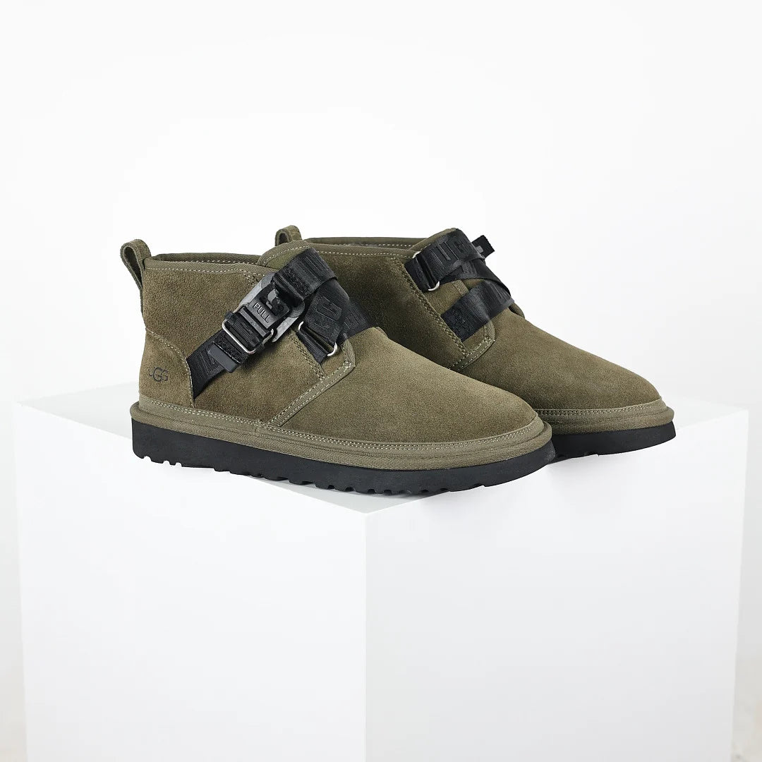 UGG Platform Short Snow Boot – Chunky Sole, Warm-Lined, Army Green | Men's
