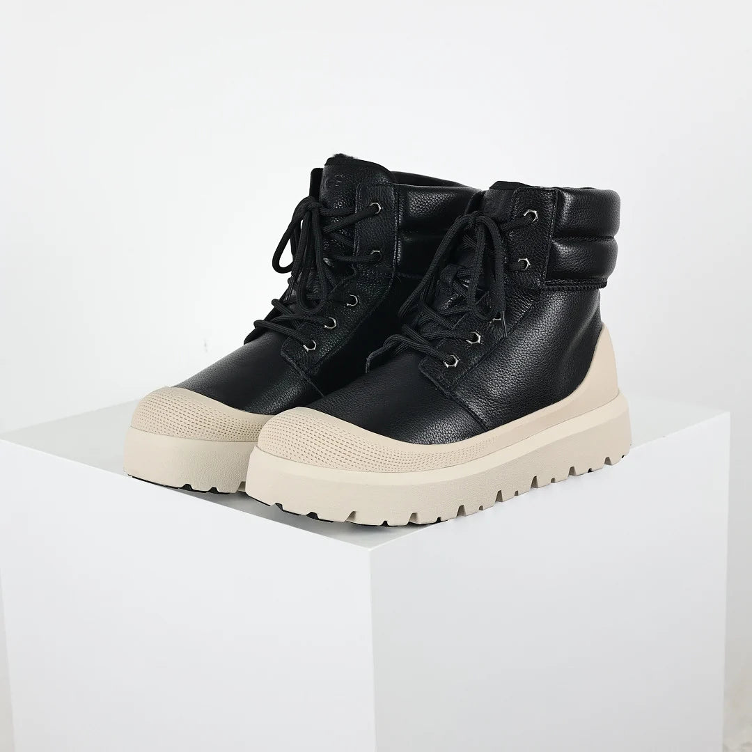 UGG Platform Short Snow Boot – Chunky Sole, Warm-Lined, Black | Men's Sizes 39–45