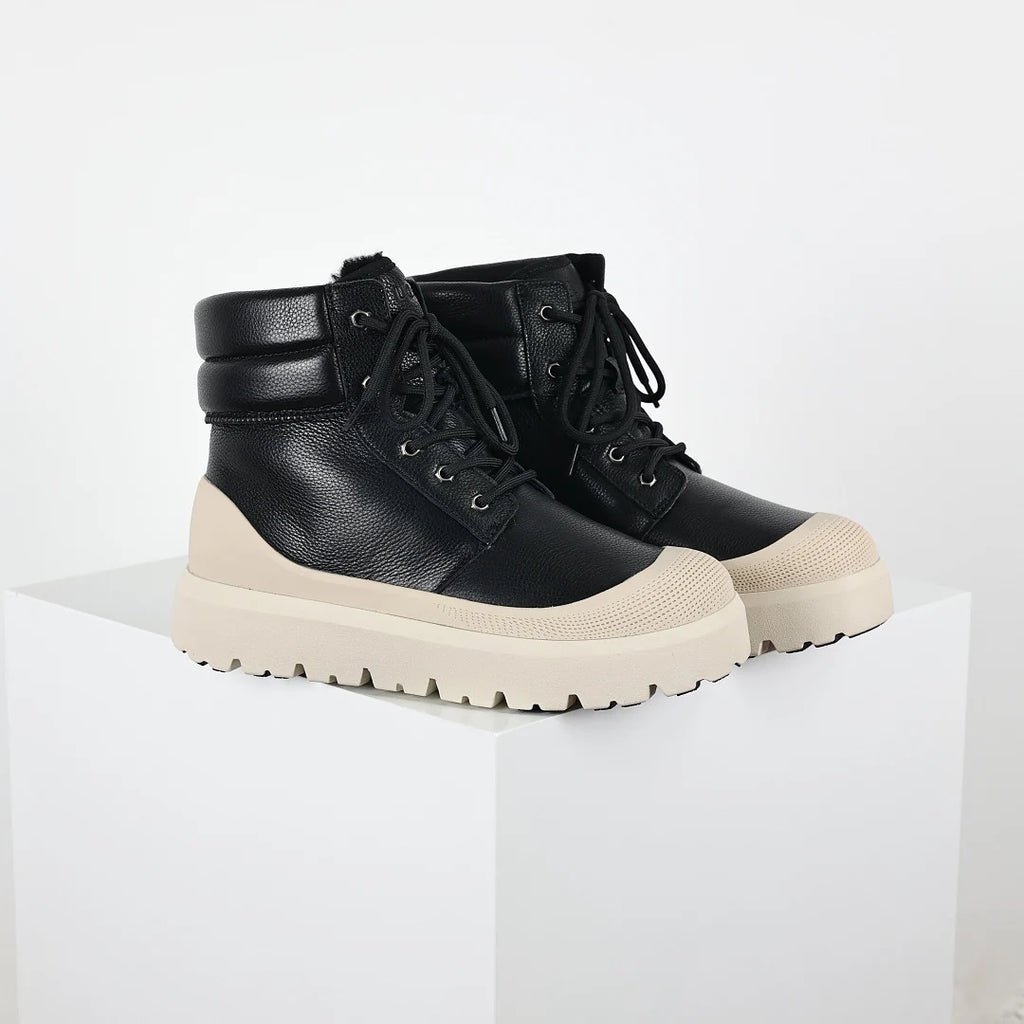 UGG Platform Short Snow Boot – Chunky Sole, Warm-Lined, Black | Men's Sizes 39–45
