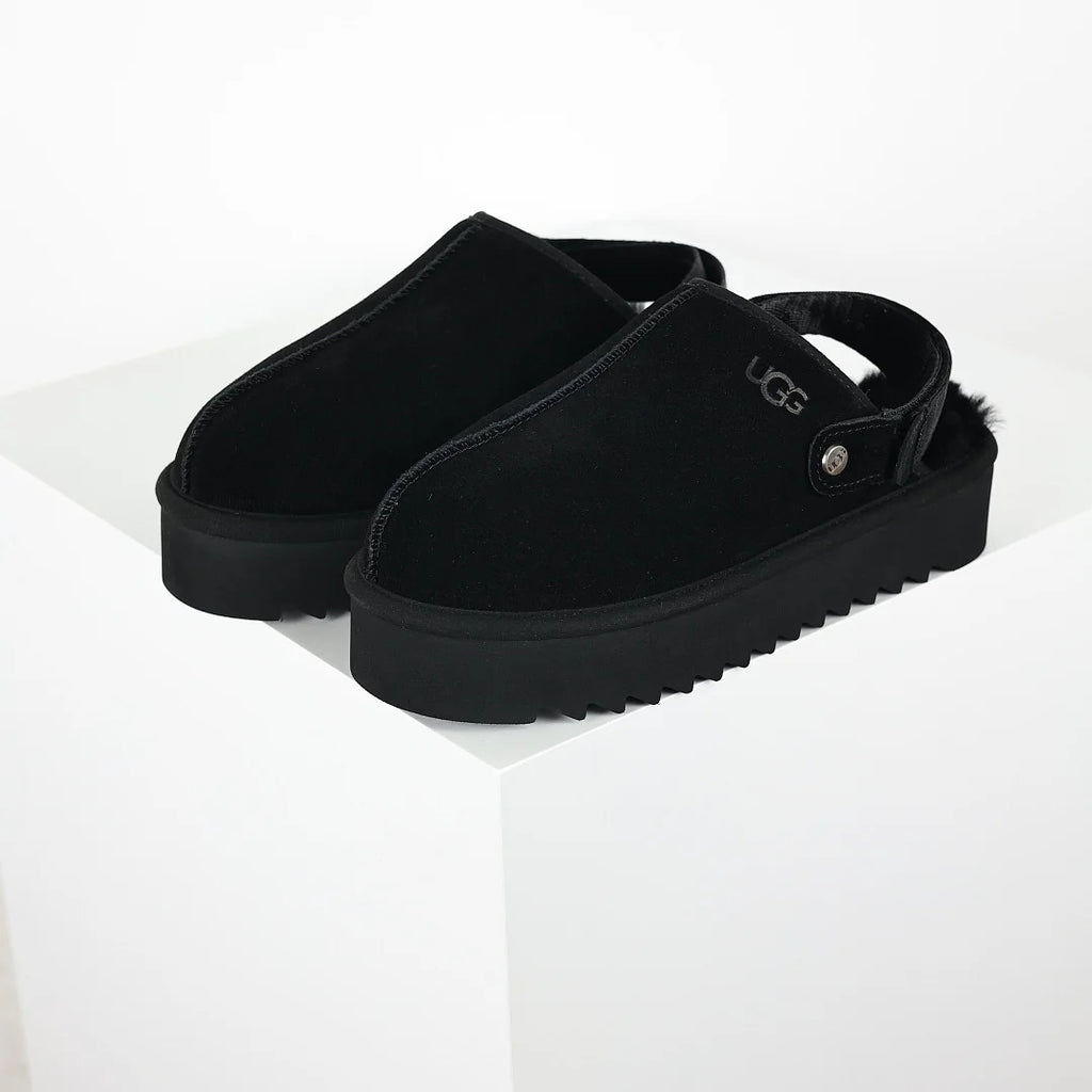 UGG Tazz Platform Mule Slipper – Chunky Sole, Warm-Lined, Black | Women's