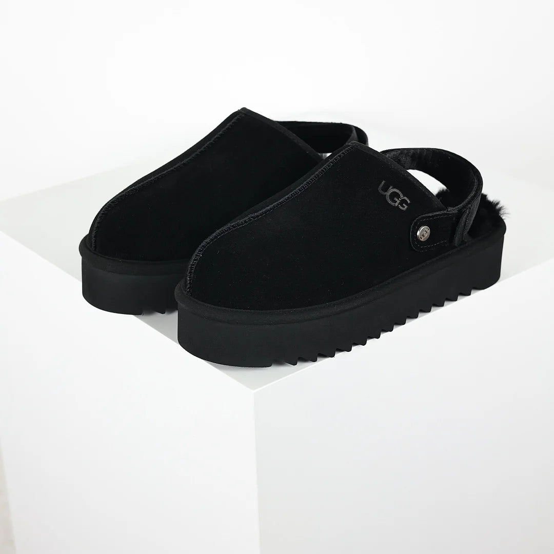 UGG Tazz Platform Mule Slipper – Chunky Sole, Warm-Lined, Black | Women's