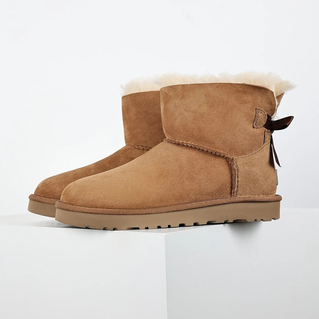 UGG Bailey Bow Mini Snow Boot – Warm-Lined, Chestnut | Women's 35–40