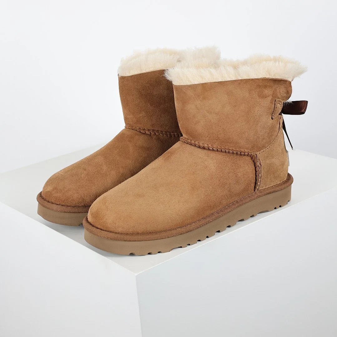 UGG Bailey Bow Mini Snow Boot – Warm-Lined, Chestnut | Women's 35–40