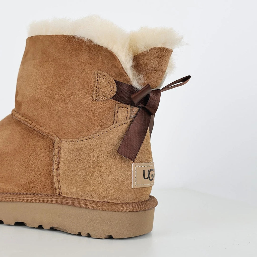 UGG Bailey Bow Mini Snow Boot – Warm-Lined, Chestnut | Women's 35–40