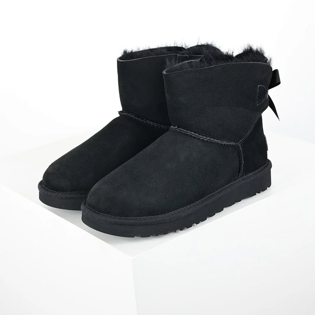 UGG Bailey Bow Mini Ankle Boot – Women's Shearling-Lined Winter Boot with Bow Detail in Black