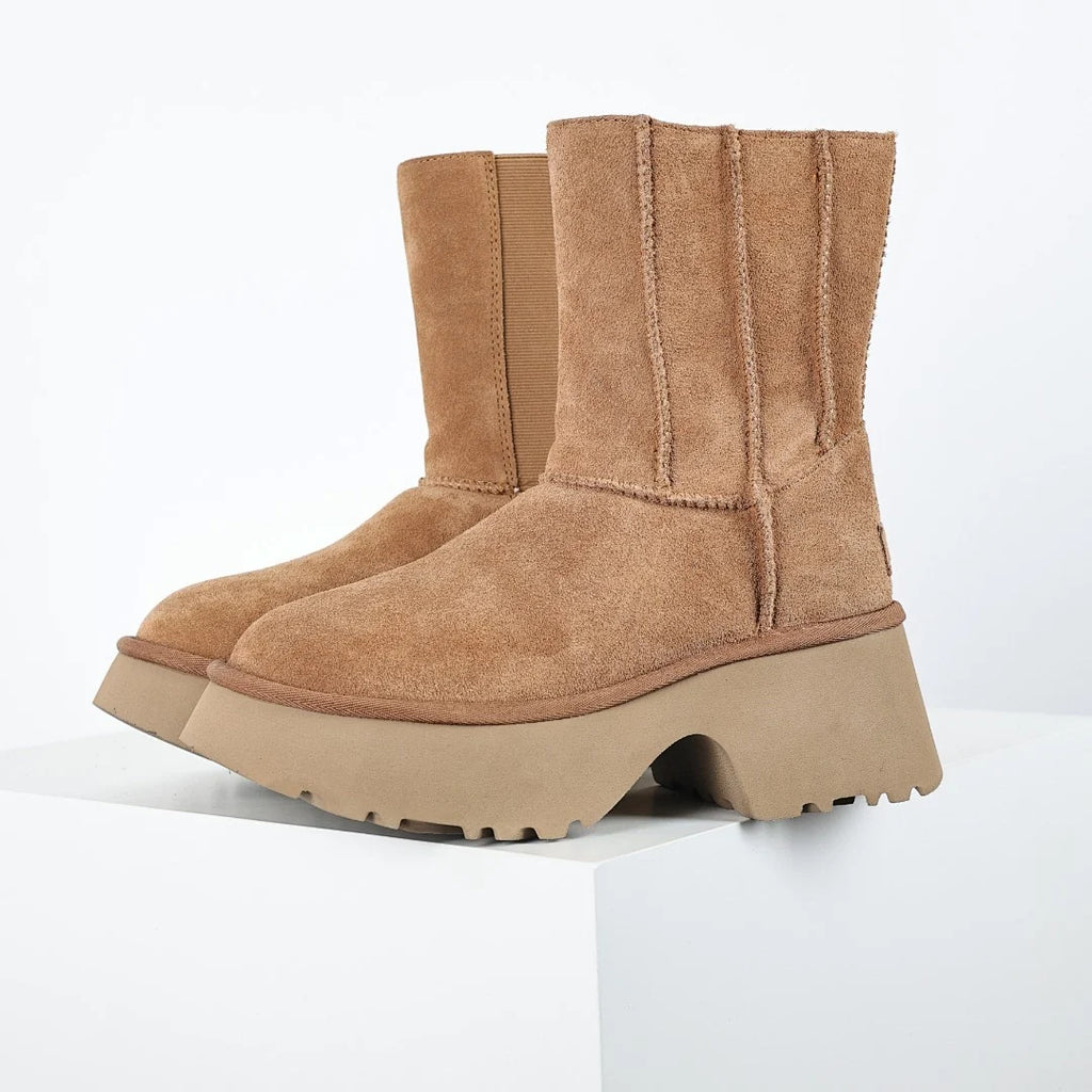 UGG Platform Short Snow Boots – Women's Warm-Lined Winter Boot with 5cm Sole in Chestnut