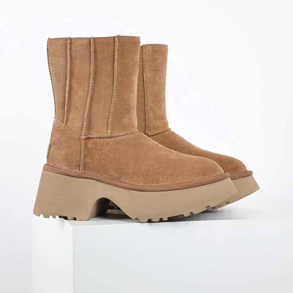 UGG Platform Short Snow Boots – Women's Warm-Lined Winter Boot with 5cm Sole in Chestnut