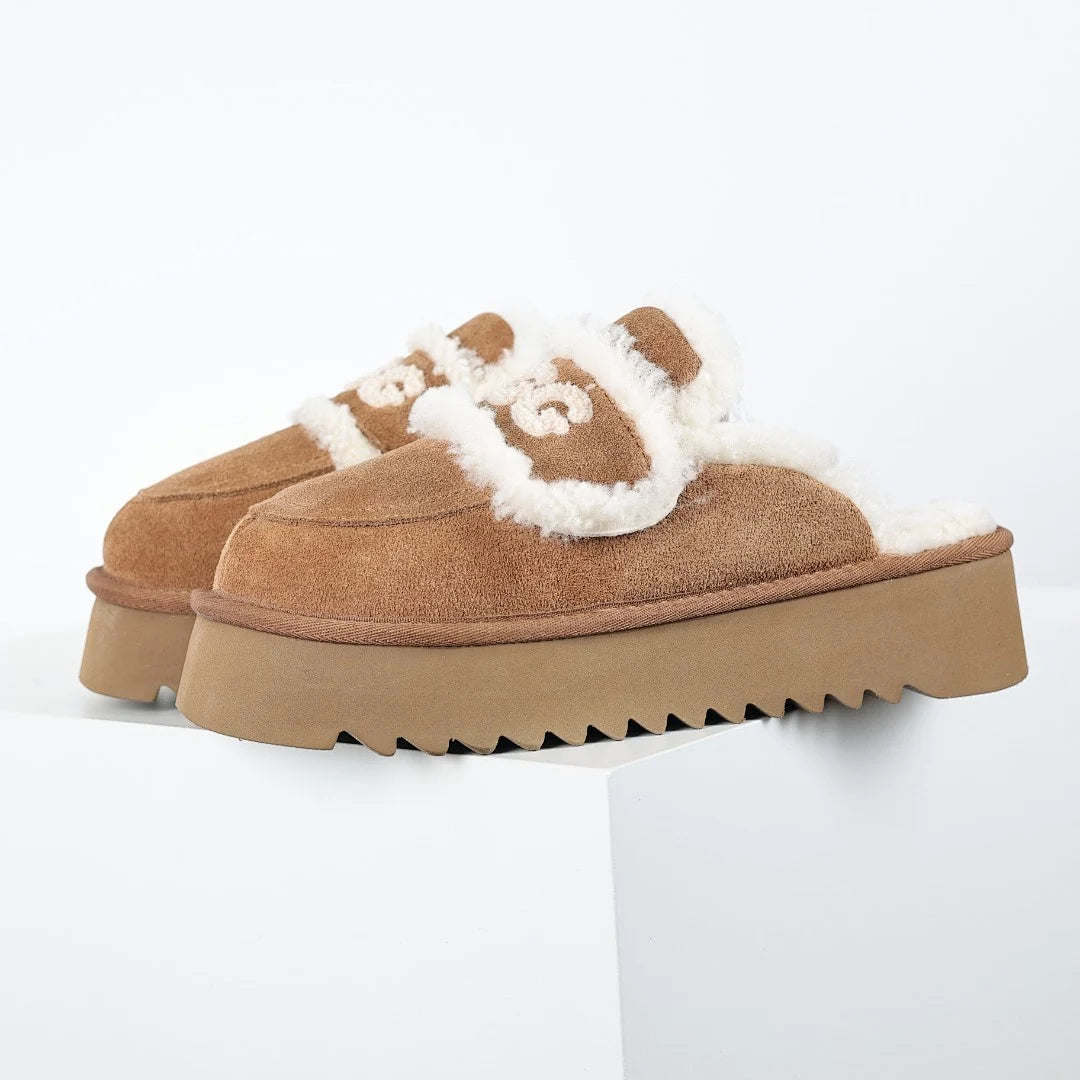 UGG Platform Short Snow Boots – Women's Warm-Lined Winter Boot in Chestnut