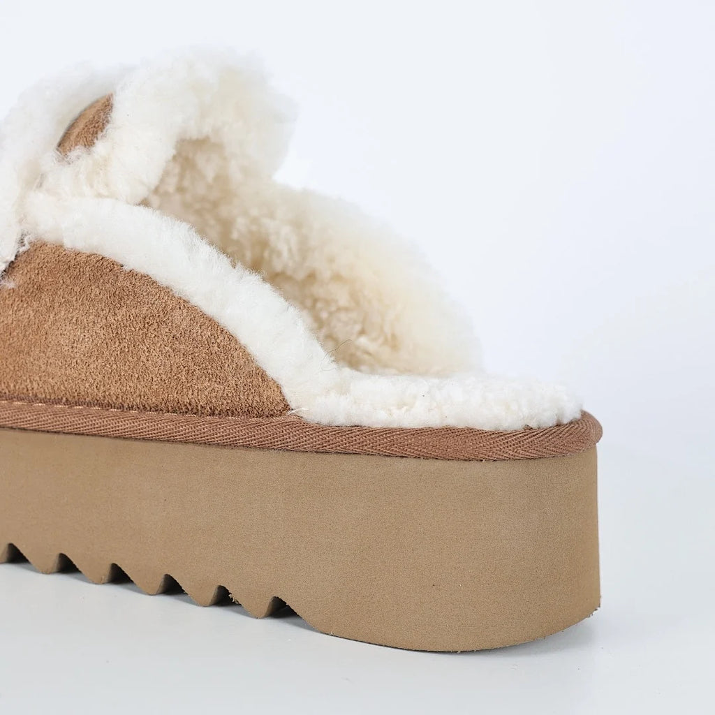UGG Platform Short Snow Boots – Women's Warm-Lined Winter Boot in Chestnut