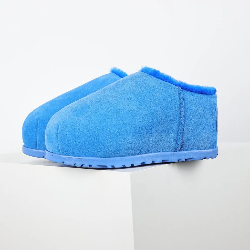 UGG Platform Short Snow Boot – Chunky Sole, Warm-Lined, Blue