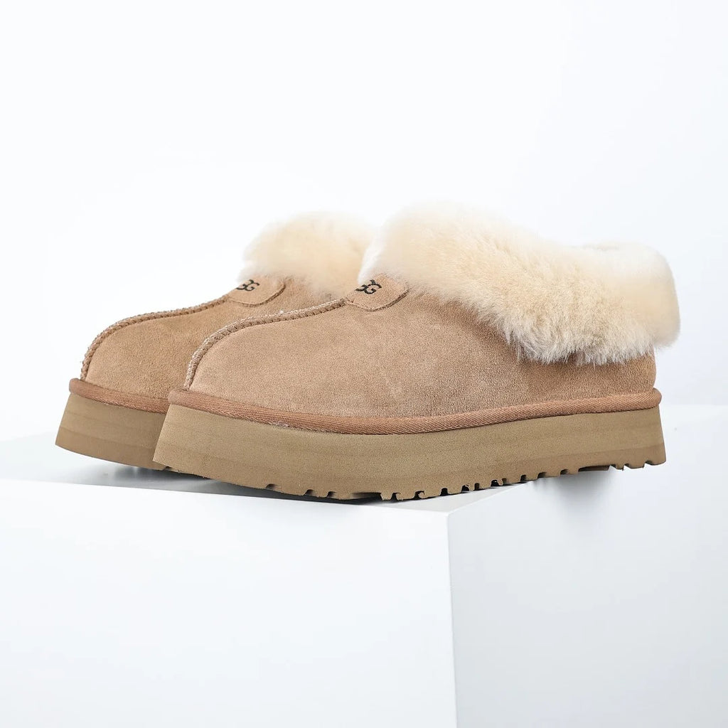 UGG Tazz Platform Mule Slipper – Women's Shearling-Lined Slide with 4cm Chunky Sole in Chestnut