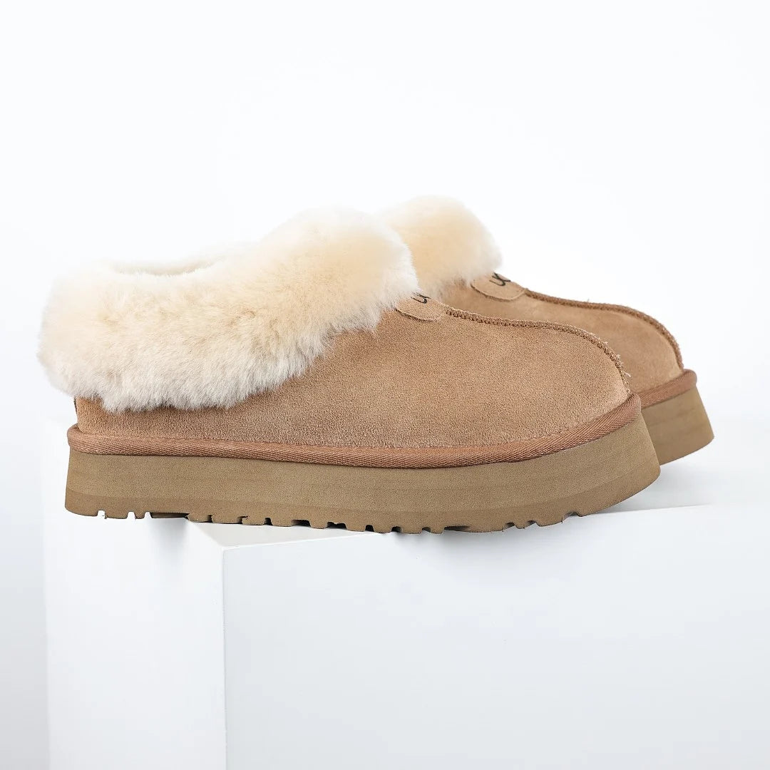 UGG Tazz Platform Mule Slipper – Women's Shearling-Lined Slide with 4cm Chunky Sole in Chestnut