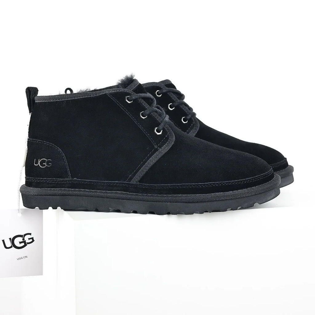 UGG Platform Short Snow Boot – Chunky Sole, Warm-Lined, Black | Men's Sizes 39–44