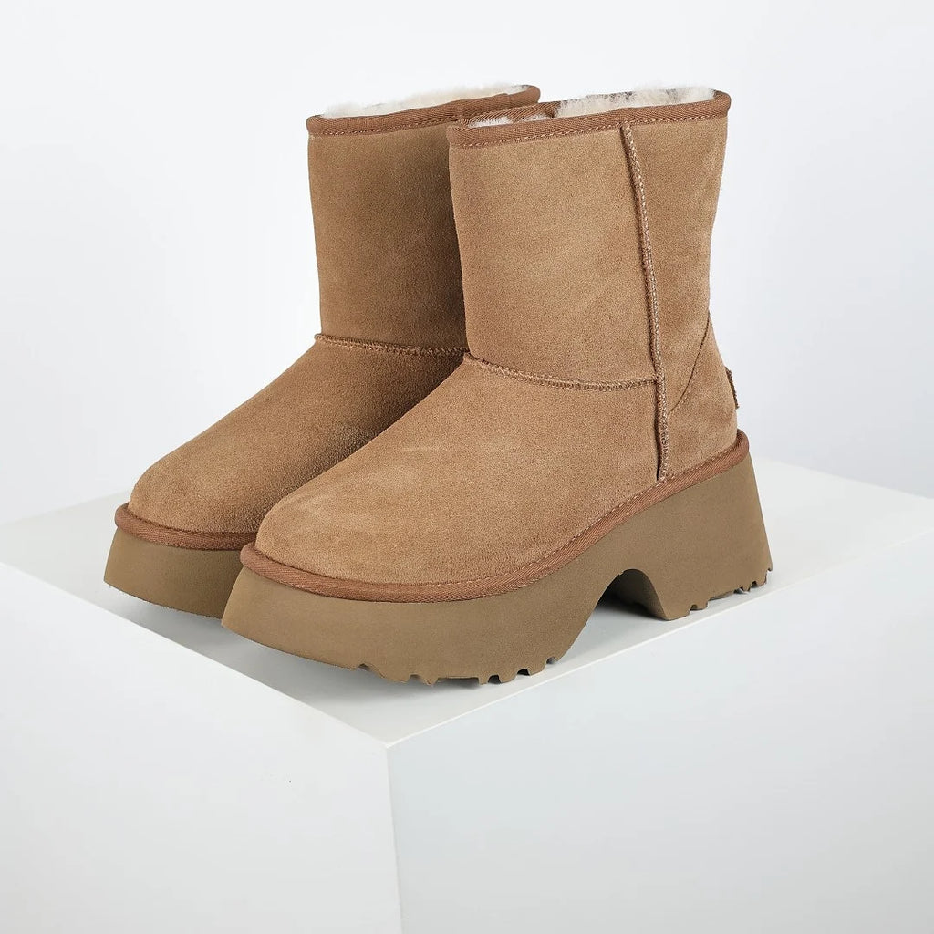 UGG Classic Mini Platform Boot – 5 cm Chunky Sole, Warm-Lined, Chestnut | Women's 35–40