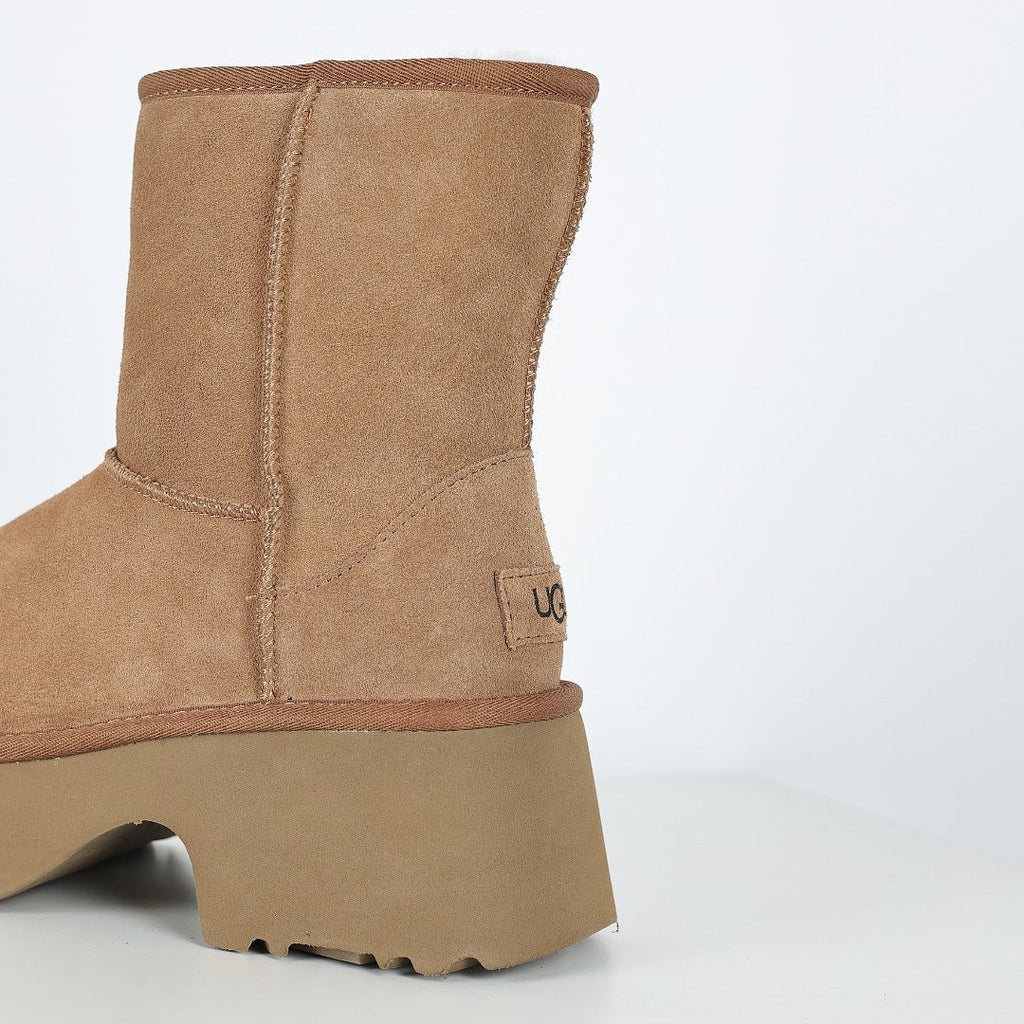 UGG Classic Mini Platform Boot – 5 cm Chunky Sole, Warm-Lined, Chestnut | Women's 35–40