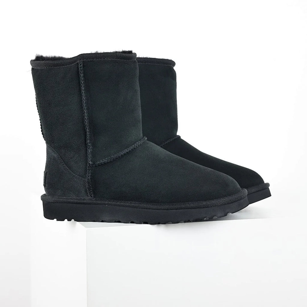 UGG Platform Short Snow Boots – Women's Warm-Lined Winter Boot in Black | Platform Sole