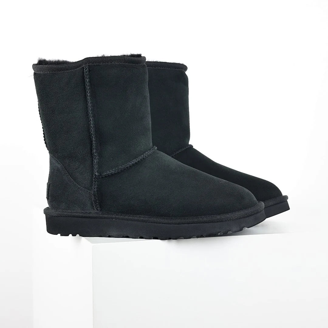 UGG Platform Short Snow Boots – Women's Warm-Lined Winter Boot in Black | Platform Sole