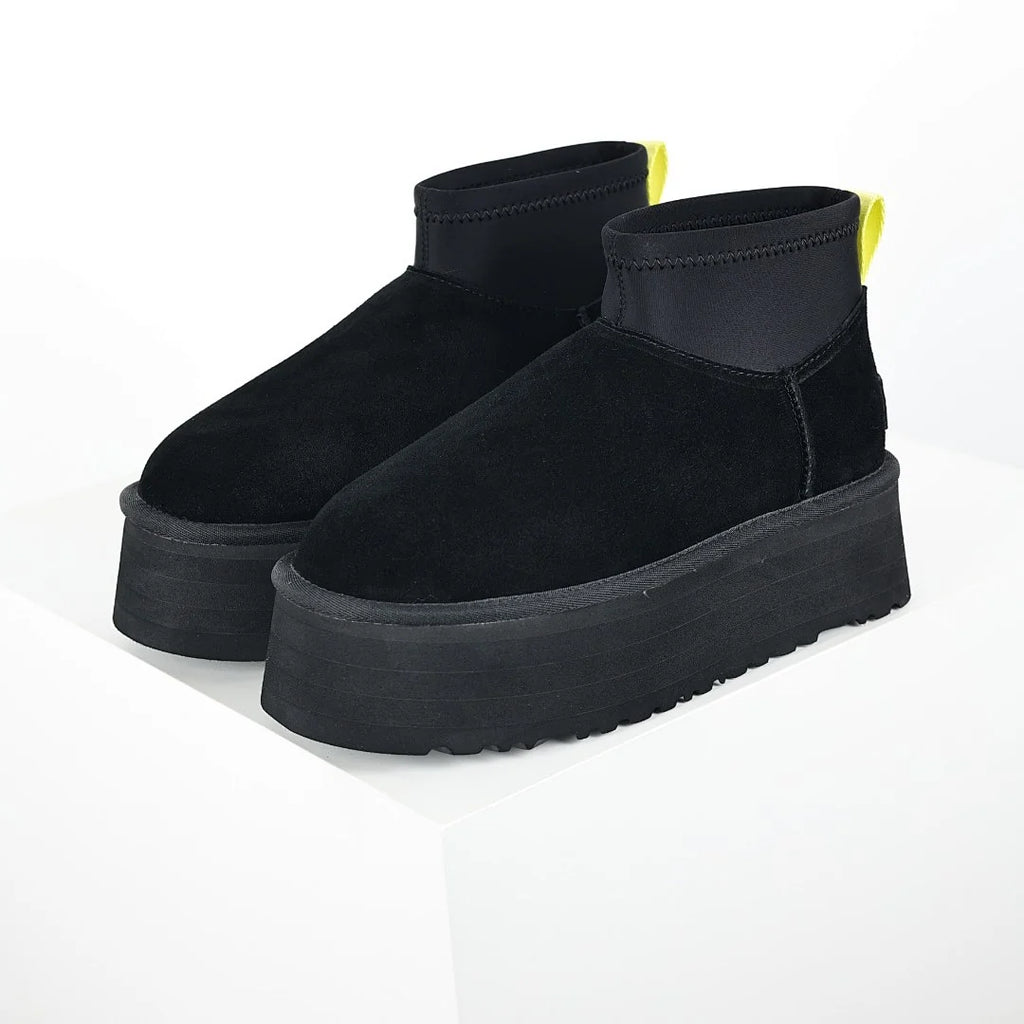 UGG Platform Short Snow Boots – Women's Warm-Lined Winter Boot with 5cm Sole in Black