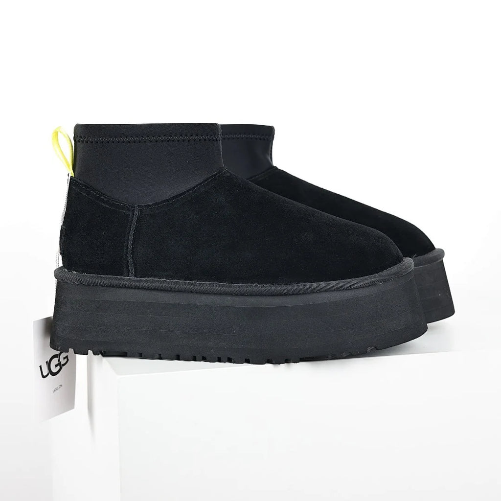 UGG Platform Short Snow Boots – Women's Warm-Lined Winter Boot with 5cm Sole in Black