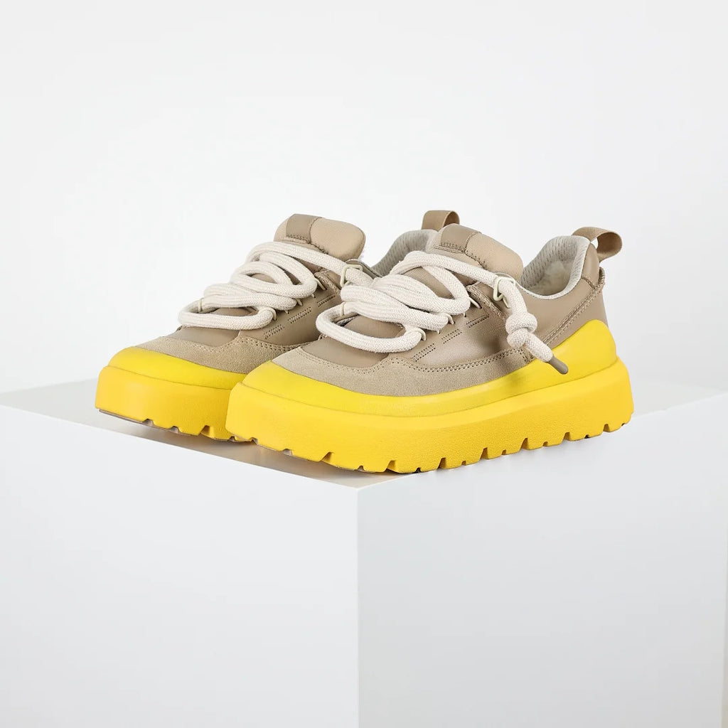 UGG Platform Short Snow Boot – Men's Warm-Lined Winter Boot with 4cm Sole in Yellow