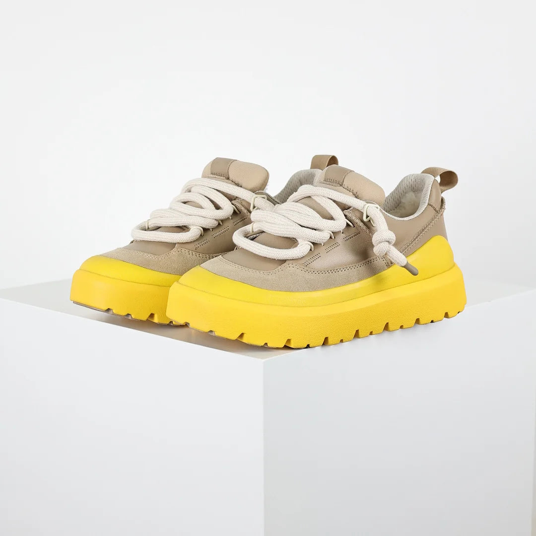 UGG Platform Short Snow Boot – Men's Warm-Lined Winter Boot with 4cm Sole in Yellow